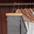 Relaxdays Hosenspanner Holz, 12er Set Kleiderbügel, 360° drehbarer Haken, Klemmbügel für Hosen, HBT: 17x25x2,3 cm, natur