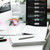 Relaxdays Schubladenbox, 10 Schubfächer, für Din A4 Dokumente, Ordnungssystem, Schreibtisch, Aktenablage, versch. Farben