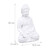 Relaxdays Buddha Figur, Polyresin, wetterfest & frostsicher, Gartendeko, HxBxT: 30x19,5x12 cm, Indoor & Outdoor, weiß