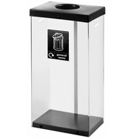 80 Litre Clear Body Recycling Bin - Black (General Waste)