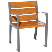 Silaos Wood and Steel Chair - PROCITY Grey - Light Oak - With Armrests