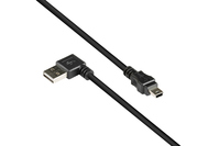 Anschlusskabel USB 2.0 EASY Stecker A an Mini B Stecker, gewinkelt, schwarz, 1m, Good Connections®