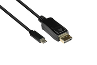 Adapterkabel USB-C™ Stecker an DisplayPort 1.2 Stecker, 4K / UHD @60Hz, CU, schwarz, 1m, Good Connec