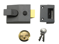 P89 Deadlock Nightlatch 60mm Backset Brasslux Finish Visi