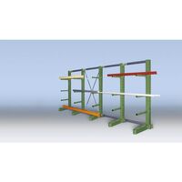 Complete cantilever racking unit, upright height 2700 mm
