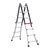 Telescopic folding ladder