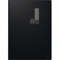 Taschenkalender 10x14cm 1 Woche/2 Seiten Kunststoff-Einband schwarz 2025