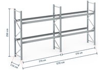 Titelbild: 5,7m Palettenregal feuerverzinkt 2,5m hoch m. 2 Ebenen f. Außenbereich