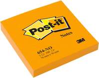 Post-it® Notes 654NOR, 76 x 76 mm, neonorange, 1 Block à 100 Blatt