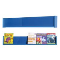 Shelf style wall mounted literature display, pack of 1, blue