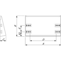 Edelstahldach 304L, Scotch Brite®-Oberfläche, für WM-Gehäuse B200xT150mm