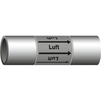 Bänder zur Rohrleitungskennzeichnung Text: Druckluft, 76 mm, über 50 mm