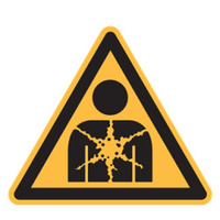 Warnzeichen "Warnung vor gesundheitsgefährdendem Stoff/Gemisch" [W071], Kunststoff (1 mm), 200 mm, ISO 7010