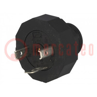Connector: valve connector; socket; form A; 18mm; male; PIN: 3; 16A