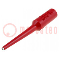 Sonde; 3A; rouge; Diam.de la pointe: 1,02mm; Taille de socle: 4mm