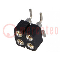 Connector: pin strips; socket; female; PIN: 4; turned contacts