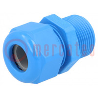 Cable gland; with long thread; PG16; IP68; polyamide; blue; HSK-K