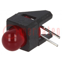 LED; in housing; red; 5mm; No.of diodes: 1; 2mA; Lens: red,diffused