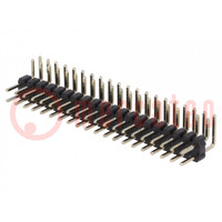 Pin header; pin strips; male; PIN: 40; angled 90°; 2mm; THT; 2x20