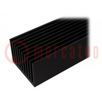 Heatsink: extruded; grilled; black; L: 1000mm; W: 95mm; H: 70mm