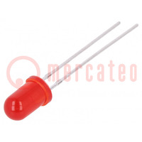 LED; 5mm; rosso; 80mcd; 30°; Frontale: convesso; 1,7÷2,5V; Nr usc: 2