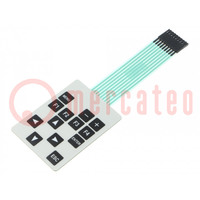 Teclado: de membrana; Cant.Botones: 13; W: 54mm; Ráster: 2,54mm