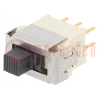 Switch: slide; Pos: 2; DPDT; 0.4A/20VAC; 0.4A/20VDC; ON-ON; SMT; ES