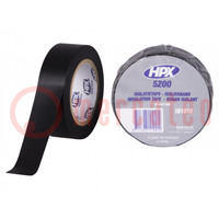 Tape: electro-isolatie; W: 19mm; L: 10m; Thk: 0,15mm; zwart; rubber