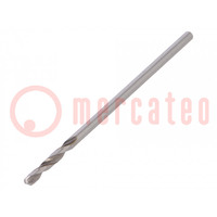 Drill bit; for metal; Ø: 2mm; L: 49mm; Working part len: 12mm