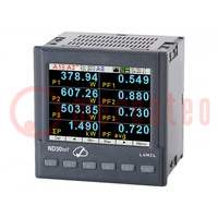 Medidor: parámetros de red; digital,montaje; LCD TFT 3,5"; 1A,5A