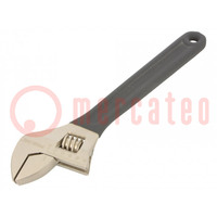 Wrench; adjustable; 375mm; Max jaw capacity: 43mm; forged,satin