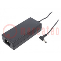 Power supply: switched-mode; 12VDC; 5.8A; Out: 5,5/2,1; 70W; 89%