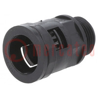 Straight terminal connector; Thread: metric,outside; polyamide