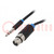 Cable; Jack 6,3mm plug,XLR female 3pin; 2m; black; Øcable: 6mm