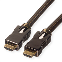 ROLINE 4K HDMI Ultra HD Kabel mit Ethernet, ST/ST, schwarz, 3 m