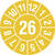 Jahresplakette mit 2-stelliger Jahreszahl, in Jahresfarbe, 500 St./Rolle, 2,0 cm Version: 26 - Prüfplakette 2026