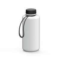 Artikelbild Drink bottle "Refresh" clear-transparent incl. strap, 1.0 l, white/black