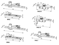 DORMA ARTICULACIÓN EN ESPIGA BISAGRA PARTE SUPERIOR 7461 LONGITUD DE ESPÁRRAGO: ACERO DE DISEÑO ESTÁNDAR