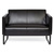 Loungesofa BALI BLACK Gestell schwarz Kunstleder glatt 2-Sitzer schwarz hjh OFFICE