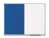 Kombitafel, magnetisch/Filz, Aluminiumrahmen, 1200 x 900 mm, weiß/blau