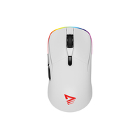 Savio RIFT WHITE gaming mouse RGB Dual Mode myszka Oburęczny Bluetooth + USB Type-A Optyczny