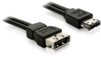DeLOCK Power Over eSATA Extension cable male-female 1m câble SATA Noir