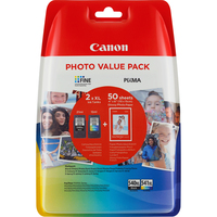 Canon PG-540XL/CL-541XL High Yield Ink Cartridge + Photo Paper Value Pack