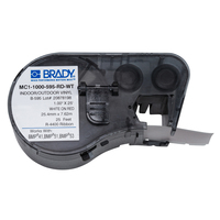 Brady MC1-1000-595-RD-WT cinta para impresora de etiquetas Blanco sobre rojo