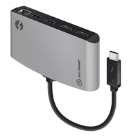 ALOGIC TB3D2HDPBL-SGR Schnittstellenkarte/Adapter HDMI, RJ-45, USB 2.0, USB 3.2 Gen 1 (3.1 Gen 1)