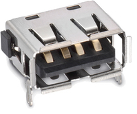 Würth Elektronik WR-COM Drahtverbinder USB 2.0 Type A Horizontal - Short Type Schwarz, Nickel