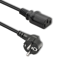 Qoltec 50368 câble électrique Noir 1,5 m IEC C13 Prise d'alimentation type F