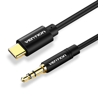 Vention BGABF audio kábel 1 M 3.5mm USB C-típus Fekete