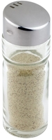 Pfeffer- oder Salz-Glasstreuer Ø 3 cm, H: 9 cm Glas, Edelstahl zerbrechlich