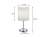 LED Tischleuchte Chrom mit Stoffschirm in Weiß, 28cm hoch